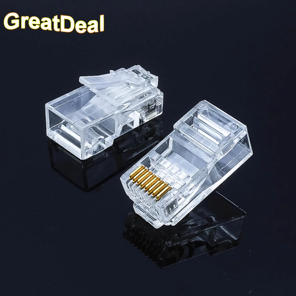 

20 штук 8 Pin RJ45 разъем Cat6 модульный кабель для подключения к сети Cat 6 сети Ethernet с украшением в виде кристаллов Вилки RJ45 разъемы HY1564