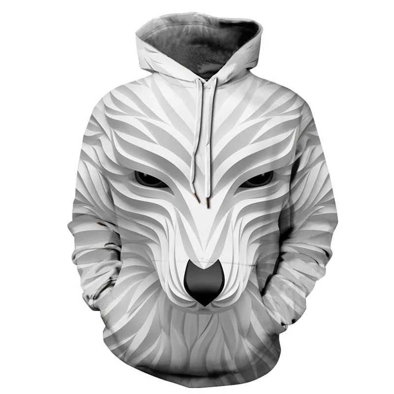 Толстовка ALMOSUN Мужская/женская черно белая с 3D рисунком тигров и животных|Мужские