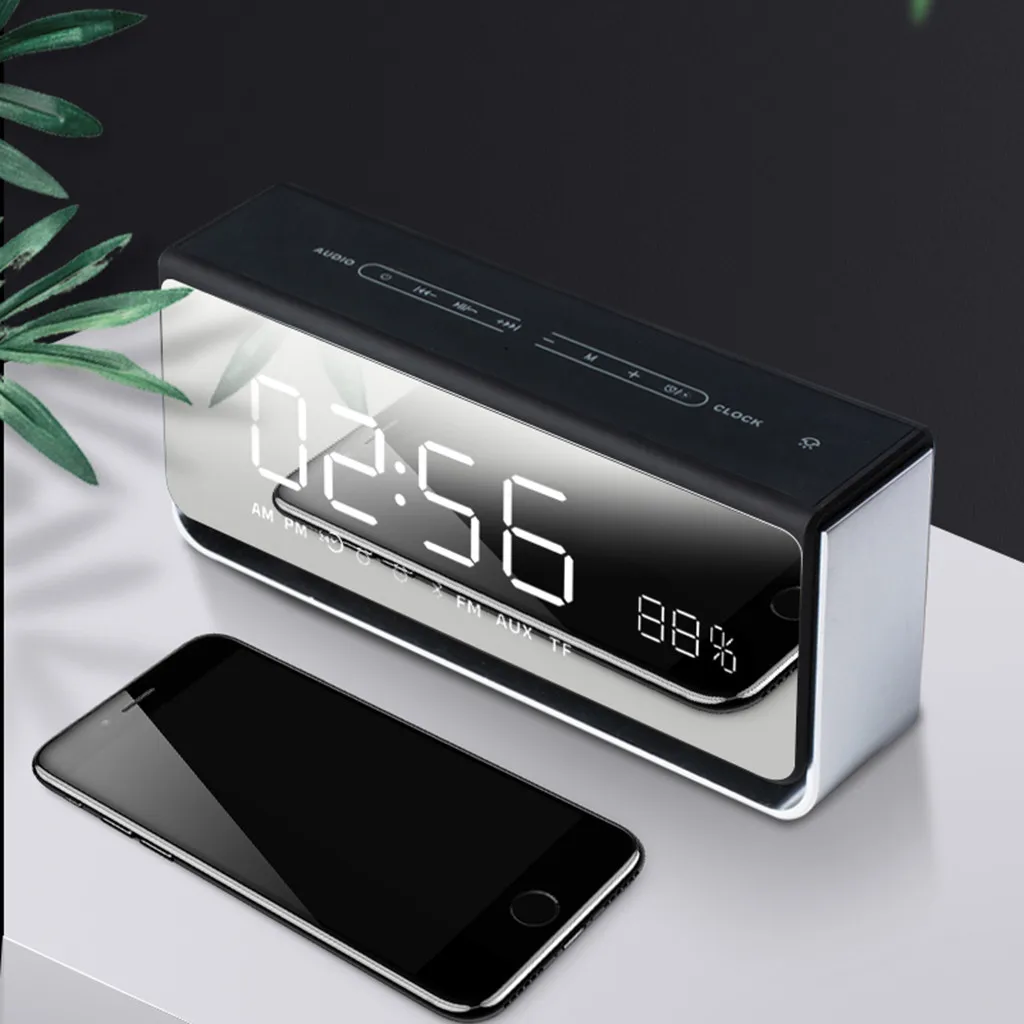 Зеркальный умный Bluetooth-будильник с динамиком беспроводной мобильный компьютер