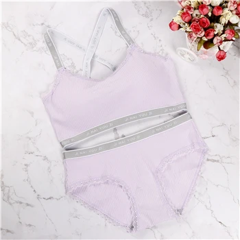 Model C purple Хлопок, комплект с тонким бюстгальтером пуш-ап с резьбой, японский комплект нижнего белья, красивый женский бюстгальтер, трусики, комфортное нижнее белье - Цвет: Model C purple