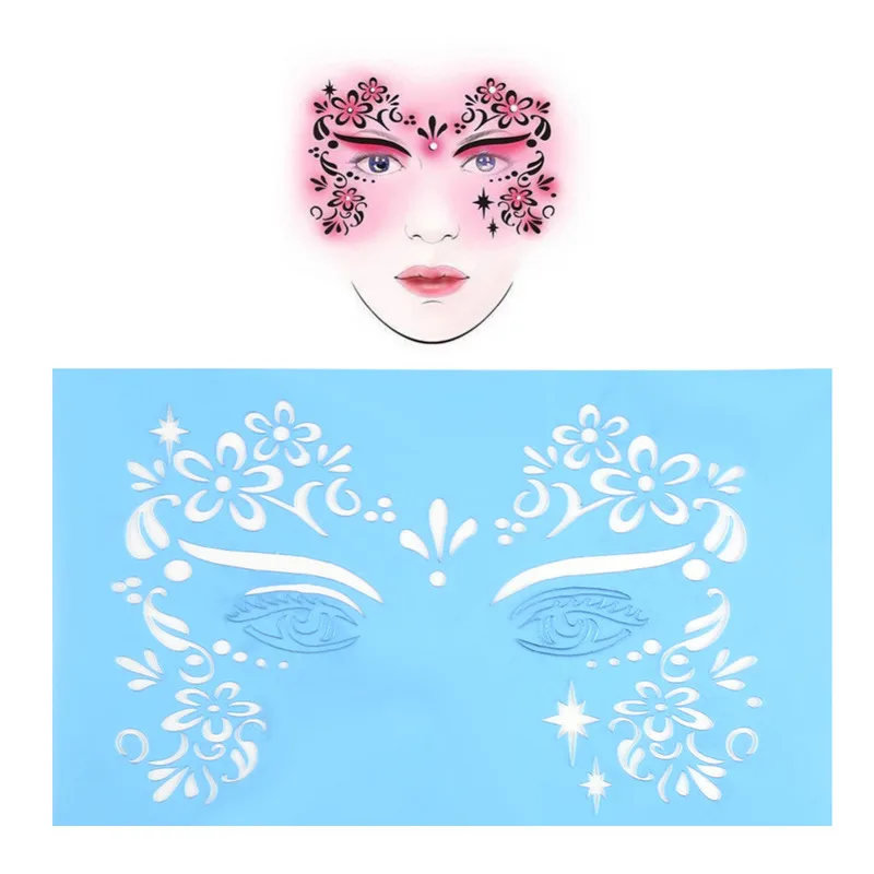 

10pcs 10 Styles Body Face Paint Airbrush Glitter Tattoo Stencil Body Paint Facial Makeup Template Drawing Tattoo Design Tool