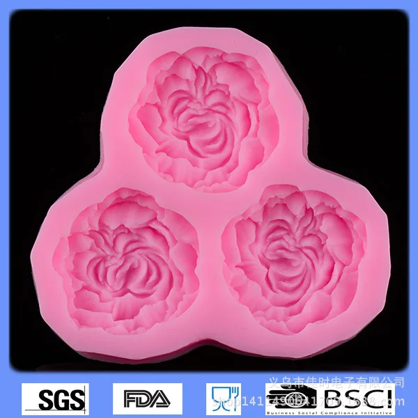 Три пиона stampi в силиконовой кухне diy moldas de silicona para помадка 3D формы для мыла 2305|stampi in