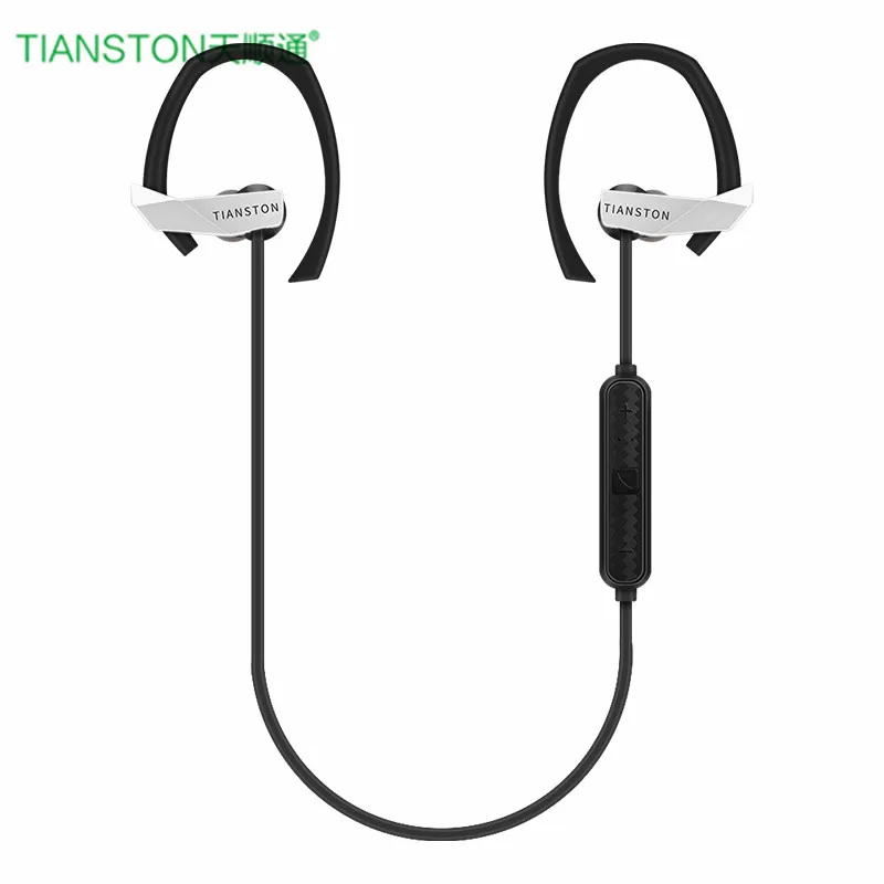 TIANSTON двусторонних стерео Беспроводной наушники Ушные крючки Спорт Bluetooth 4 1 с