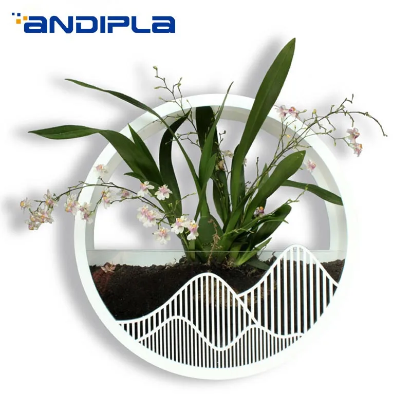 Креативные подвесные настенные часы акриловая гидропоника горшок для растений