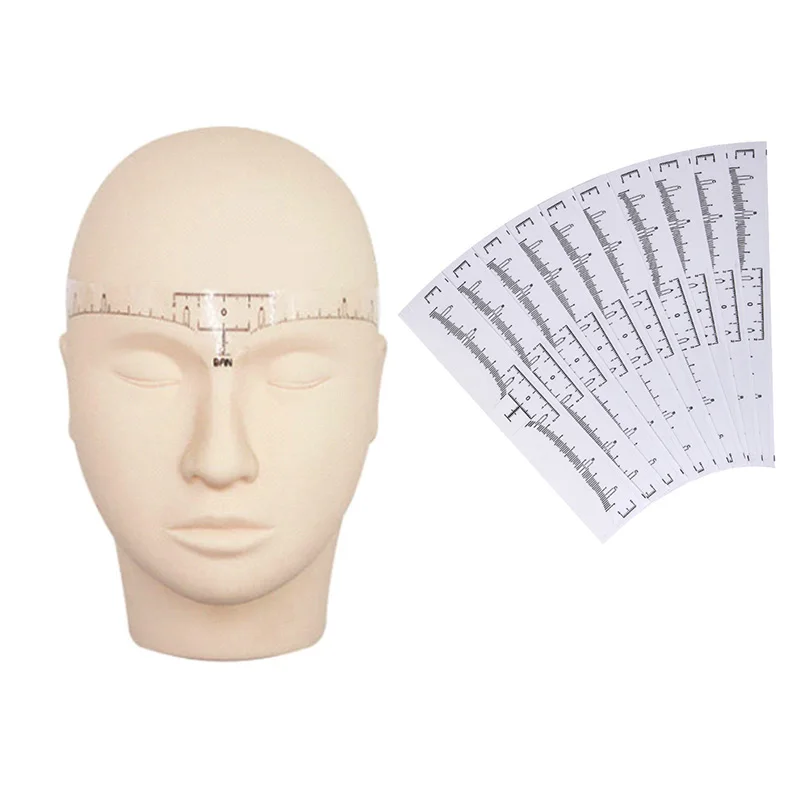 10Pcs/Lot Eyebrow Stencil Reusable Semi Permanent Makeup Microblading Measure Tattoo Ruler Tools Guide 18 X 2.2cm | Красота и