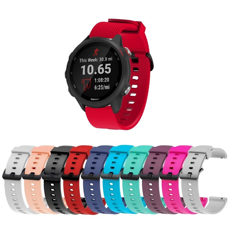 Цветной мягкий силиконовый сменный ремешок для Garmin Forerunner 245 умный Браслет 245M
