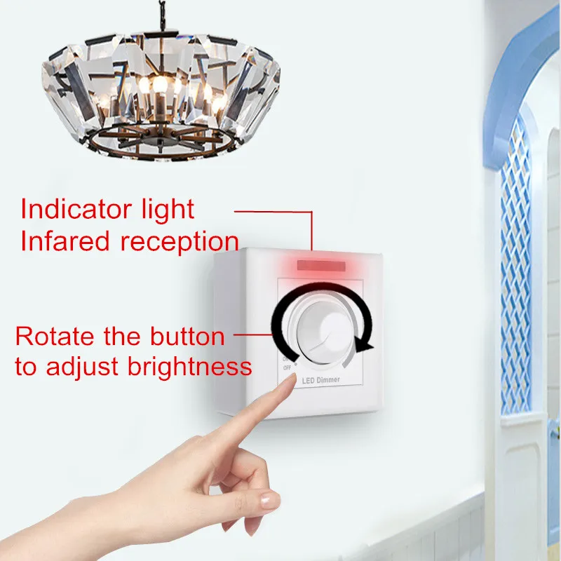 Smuxi LED Dimmer Max 150W With 12 Keys IR Remote Control Wall Dimmer Switch For Dimmable Light Lamp Bulb AC 110V/220V