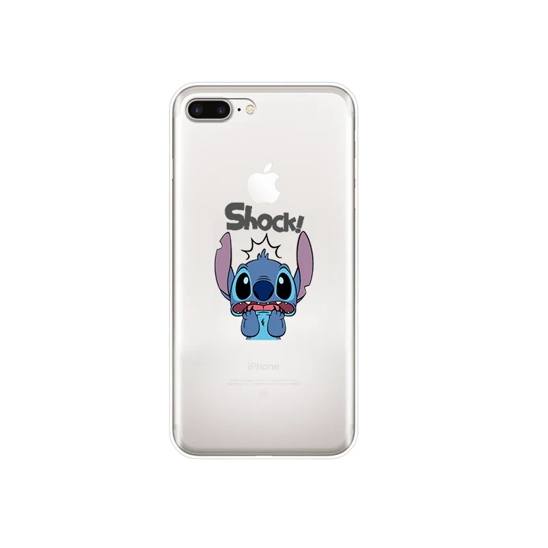 Силиконовый мягкий ТПУ чехол для телефона Disneys Stitch Apple iPhone X XR XS MAX 7 8 7plus 6 6S Plus 5 5S