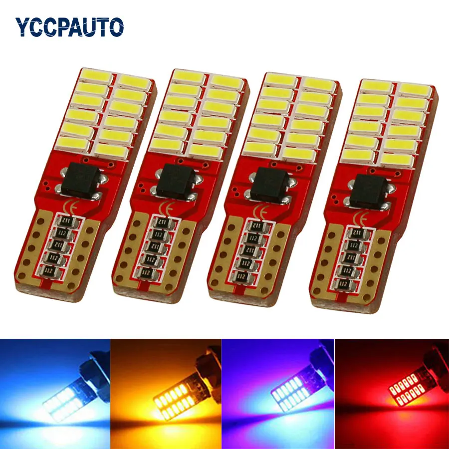 4 шт. автомобисветодиодный светодиодные лампы w5w T10 24 SMD 4014 12 В|12v car led lamp|car door lightt10 smd