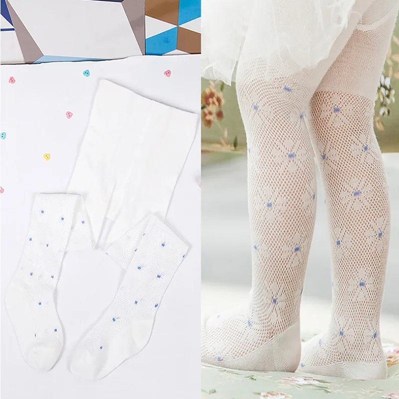 Детские колготки Тонкие сетчатые для девочек Хлопковые чулки Колготки