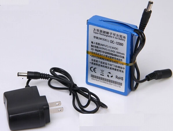 Anysun DC 12300 полимерный аккумулятор 12v 3000mah литиевая батарея dc12300 перезаряжаемый +