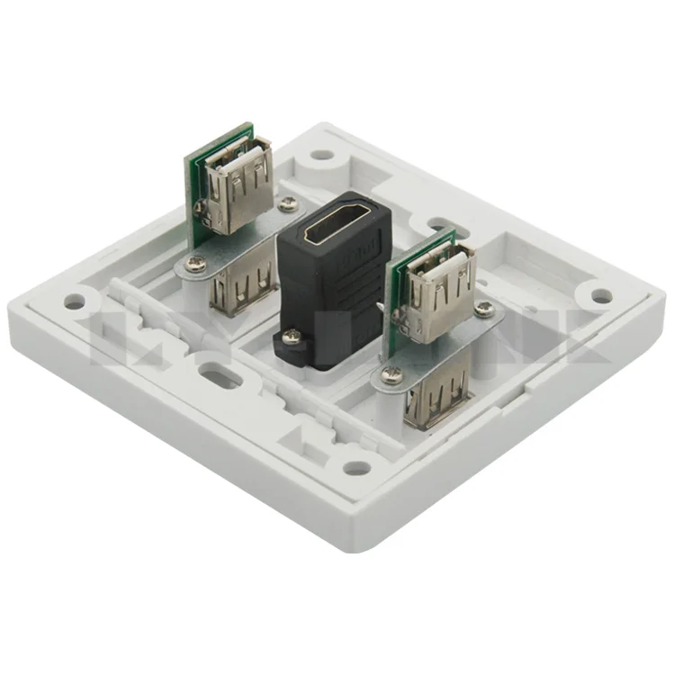 HDMI Двойной USB настенный разъем с гнездом на гнездо|usb wall plate|wall platewall usb plate |