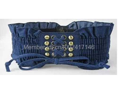 Женский джинсовый Эластичный пояс с заклепками и кисточками|Женские ремни| |