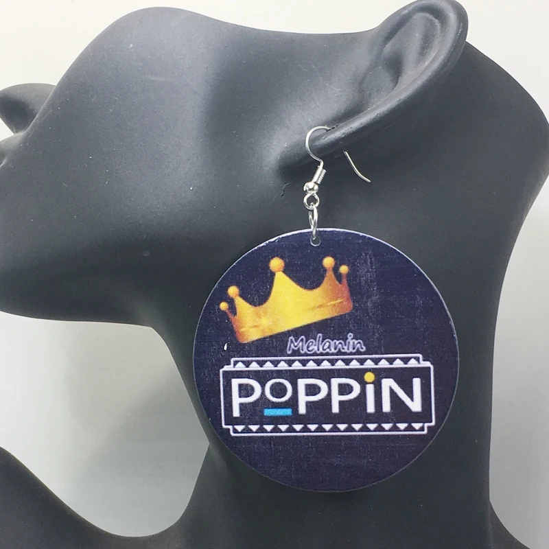 Бесплатная доставка! Меланин поппин деревянные серьги|wooden earrings|earrings free shippingearrings