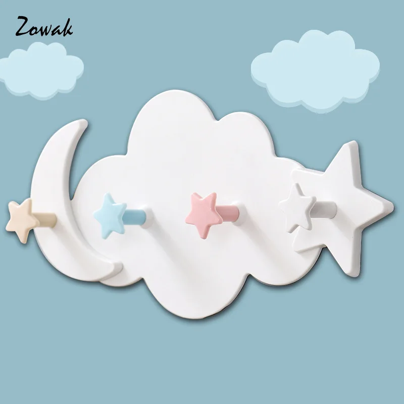 Крючки для вешалки Cloud Moon Stars декоративная настенная 4 крючка подвесных пальто