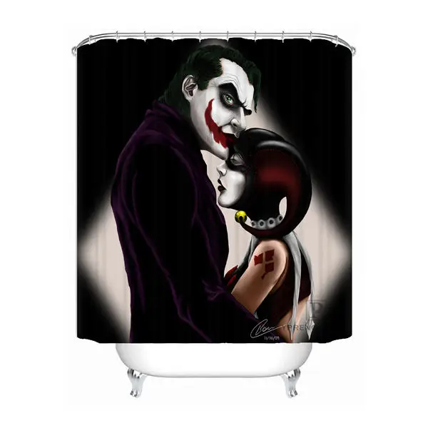 Shower Curtain Пользовательские Бэтмен комиксы Джокер Харли Квинн Душ Ванна занавеска Mildewproof водонепроницаемый полиэстер различные размеры#0421-21-78 - Цвет: Shower Curtain