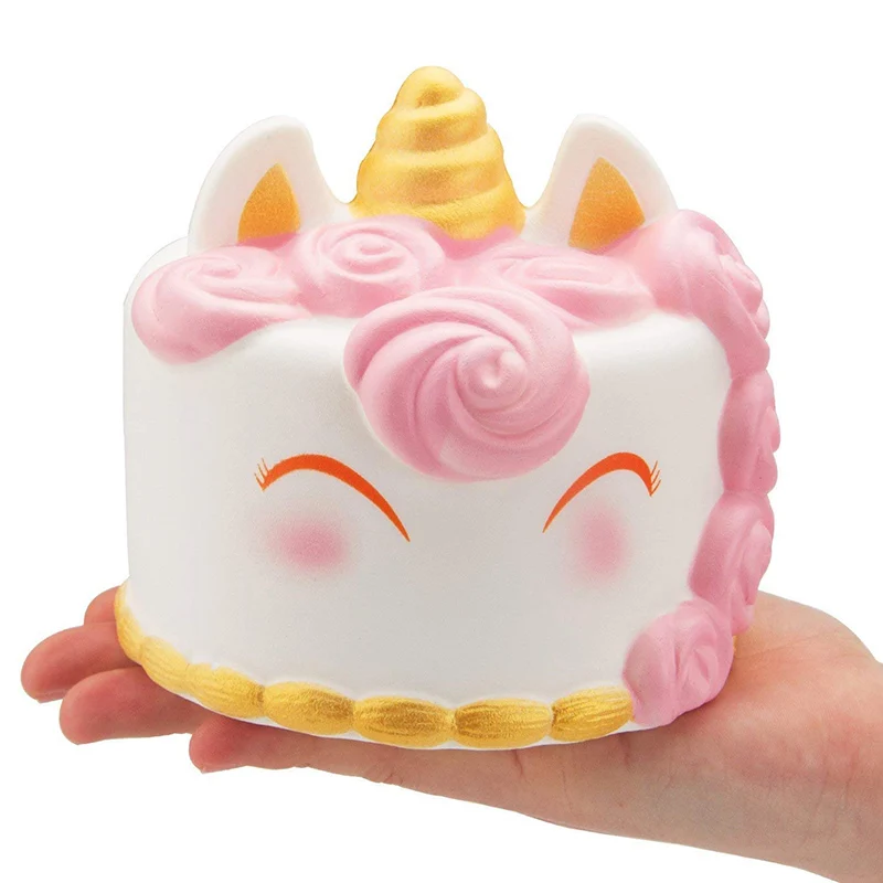 Новинка jumbo мягкий Galaxy милый каваи Единорог рога торт Squishies медленно поднимающийся крем ароматическая сжимающая игрушка телефон ремешок падение