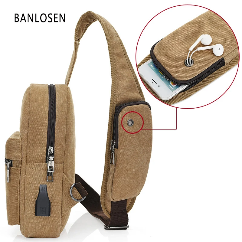 Мужской повседневный хлопчатобумажный винтажный наплечный через плечо пакет