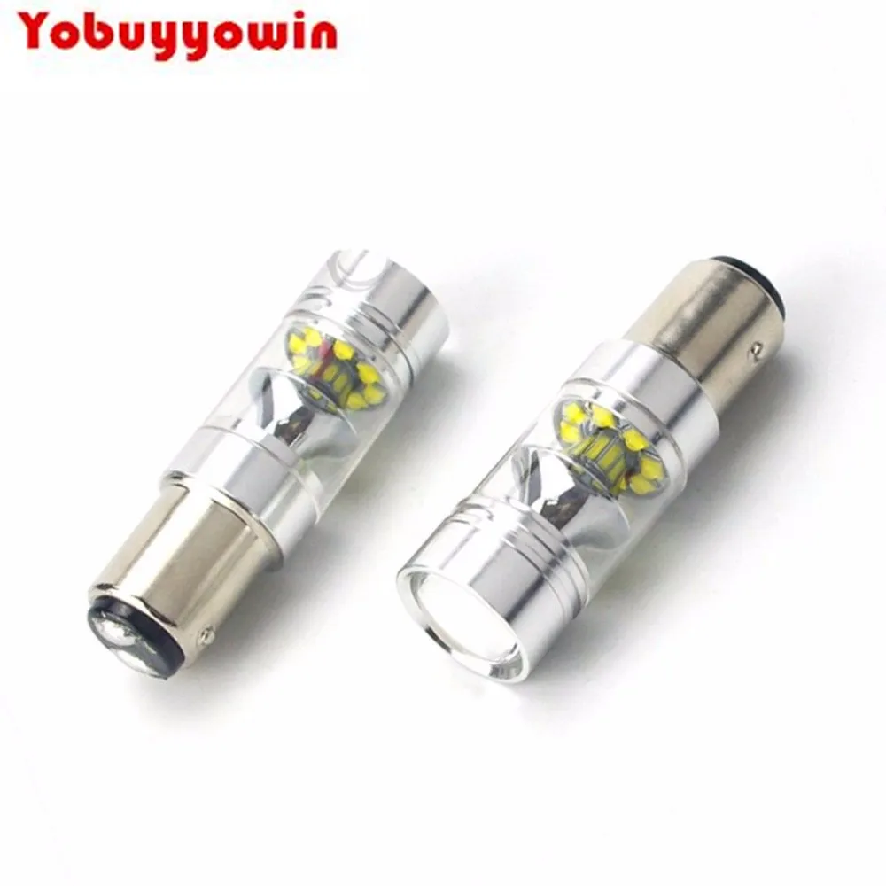 

2Pcs 1157 BAY15D High Power 100W 1100LMS CREE Chips LED Light Bulbs for Car Auto Brake Turn Signal Taillight Parking Light Side