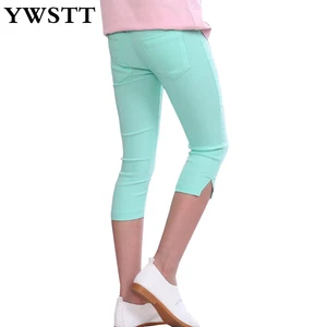 Summer 2018 New Panty Girls Leggings Open Fork Points Pencil Pants Children Pants Candy Colored Pencil Girls Leggings Cotton