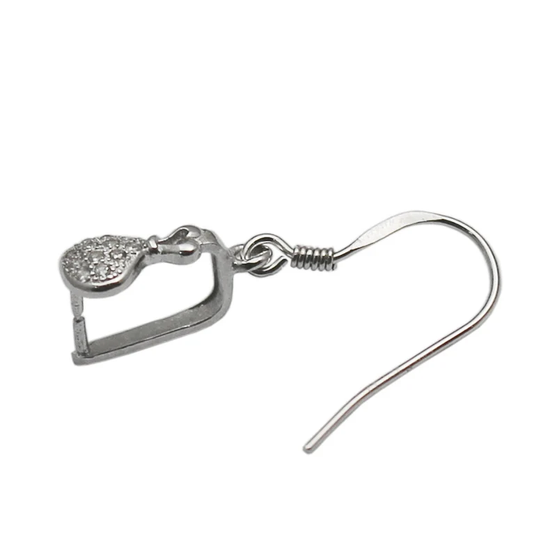 

Beadsnice 925 Sterling Silver Pinch Bail with Zircon Earring Bail for Earring Diy Jewelry Making 34553