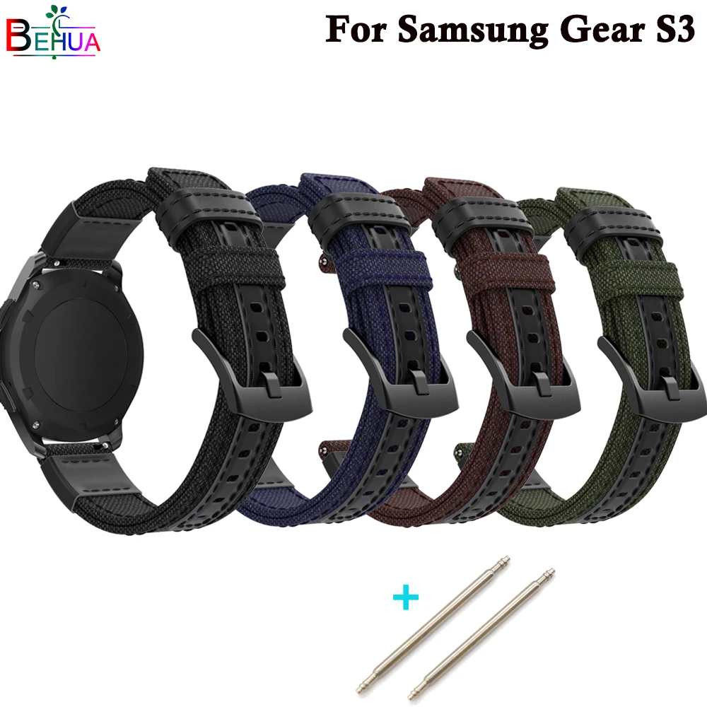 Ремешок спортивный холщовый для Galaxy 46 мм наружный браслет смарт часов Samsung Gear S3