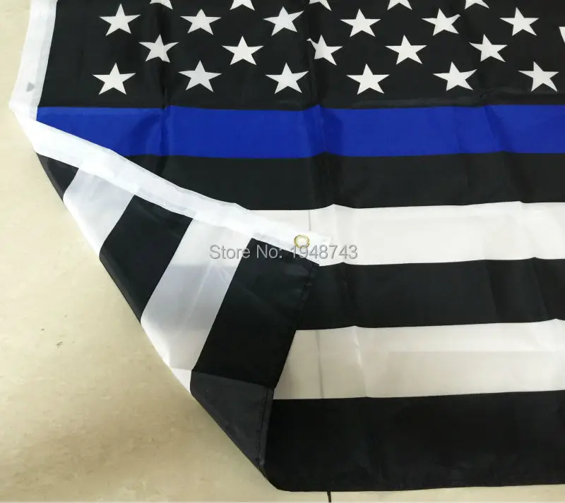 Полицейские флаги RedLine тонкие красные лески 3 на 5 футов с синими лесками черные