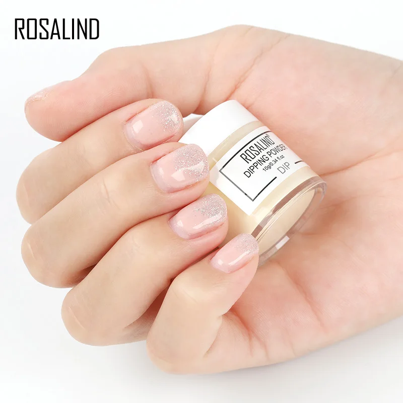 Голографическая пудра для ногтей ROSALIND, пылезащитный порошок без лампы, 10 г, натуральные сухие украшения для ногтей, маникюрный блеск