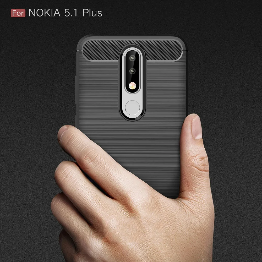 Чехол из углеродного волокна 5 7 дюйма для Nokia X5 чехол 1 Nokia5.1 Plus TA 1109 2018