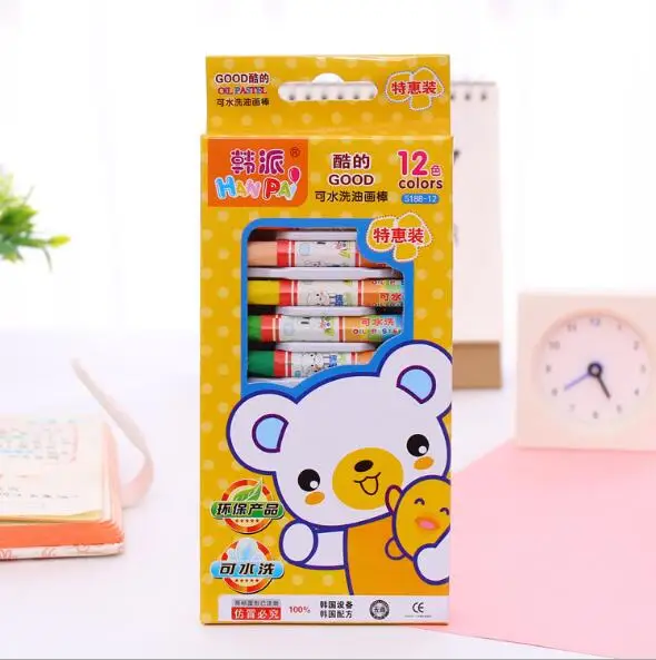 Белый 36 шт./компл. Kawaii моющиеся карандаши для восковой мелок дети Рисование Живопись Масляные карандаши школьные офисные канцелярские принадлежности подарок на день рождения - Цвет: Белый