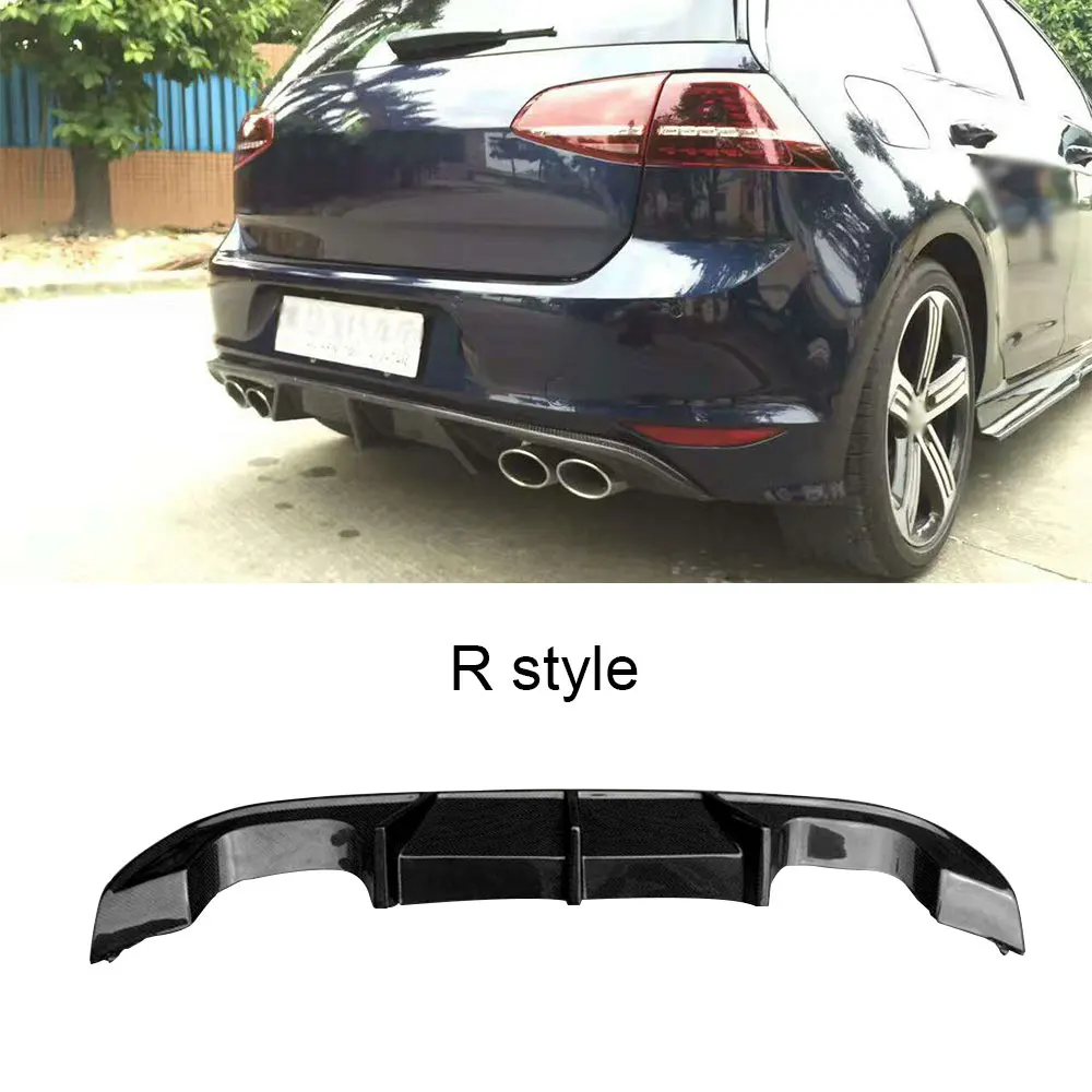 Диффузор заднего бампера из углеродного волокна для Volkswagen VW GOLF 7 R LINE хэтчбек 14-17 нестандартный - Цвет: R style