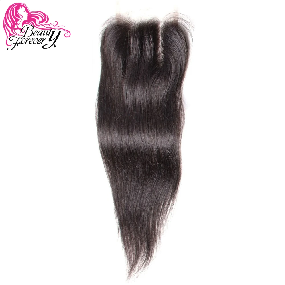 Beauty Forever кружевные малазийские прямые волосы 4*4 три части Remy человеческие