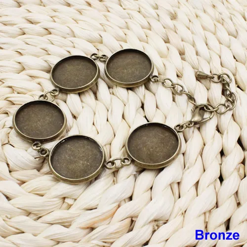 Подходит для 16 мм кабошонов медный браслет Круглый безель базовый кабошон DIY