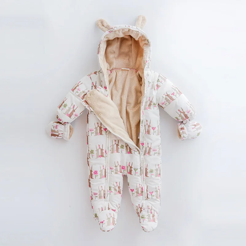 Детский зимний комбинезон с капюшоном из хлопка|Ромперы| |