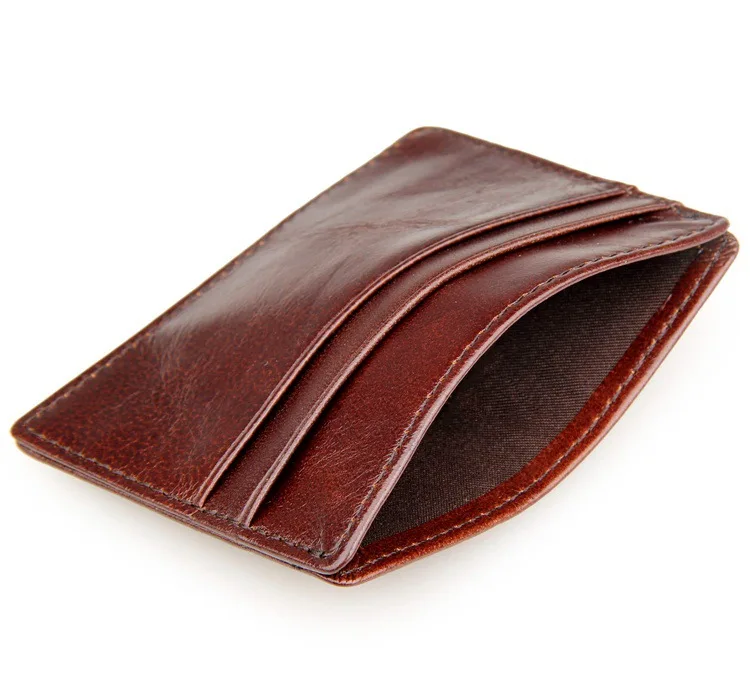 100% натуральная коровья кожа мужской Футляр для карт тонкие кошельки мужчин супер