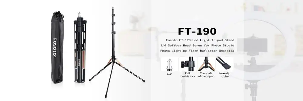 Fosoto RL-12II 14 дюймов 3200 K-5500 K диммируемая 240 светодиодная кольцевая лампа для фотосъемки, кольцевой светильник, штатив для камеры, фотостудии, телефона