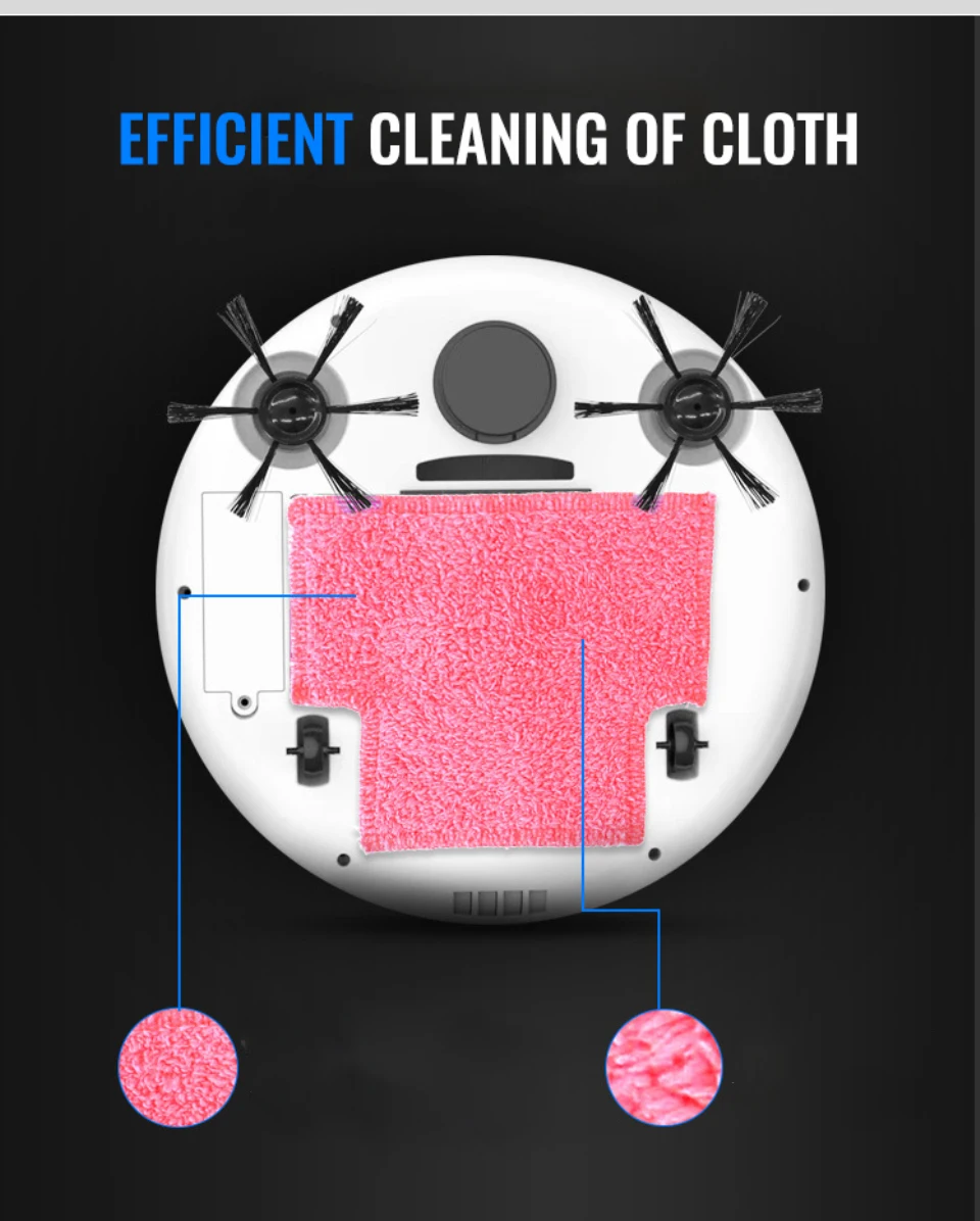 USB Multifunctional Sweeping Vacuum Cleaner Smart Robot Floor Cleaner 3-In-1 Auto Rechargeable Smart Sweeping Floor Dust Dry