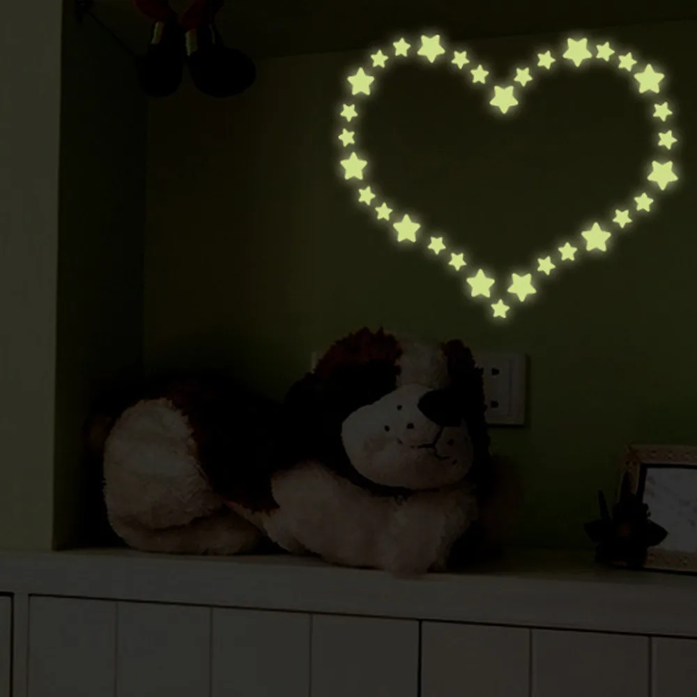 2019 New Kids Bedroom Fluorescent Glow In The Dark Stars Wall Stickers Home Decor Room Art Drop Shipping |