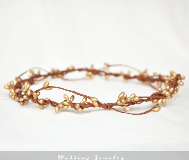 2020 6 шт. ручной работы простая изысканная Золотая Пипа Ягодный Венок с цветами