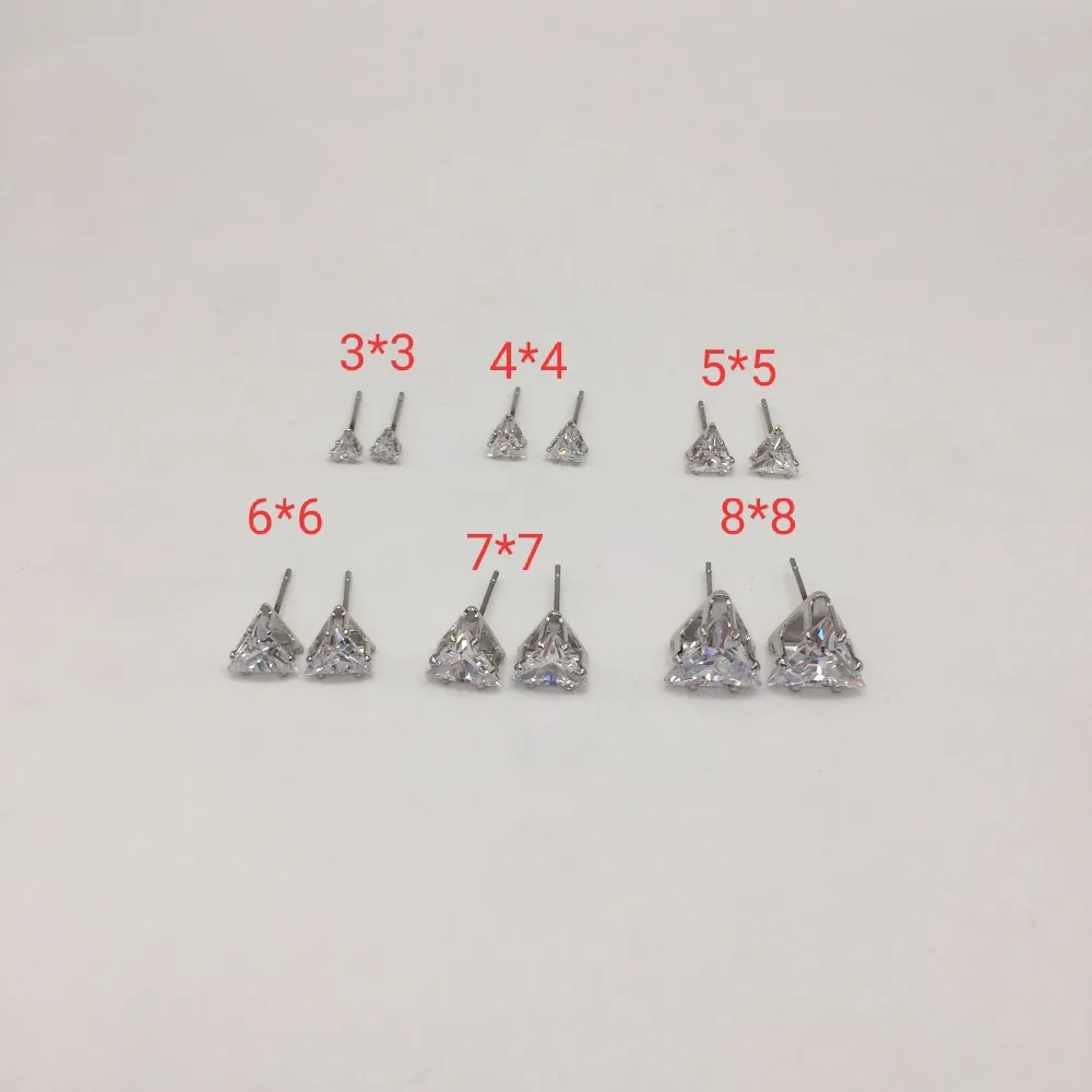 Летние новые женские ушные гвозди AAAA циркониевые треугольные