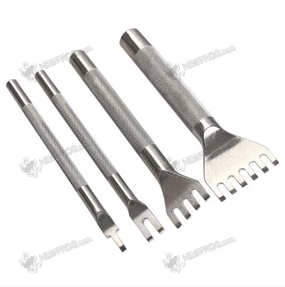 Stainless Steel Flat Chisel Leather Craft Tools Hole Punch Tool Kit DIY Free shipping |