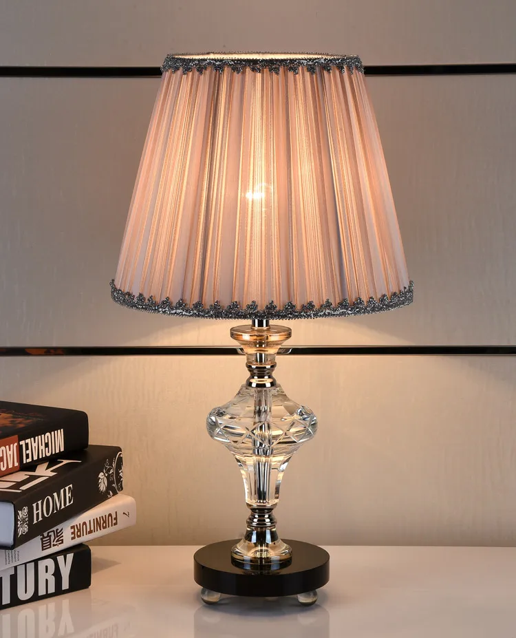 Роскошная Светодиодная лампа для спальни с розовым кристаллом|crystal table lamp|fashion