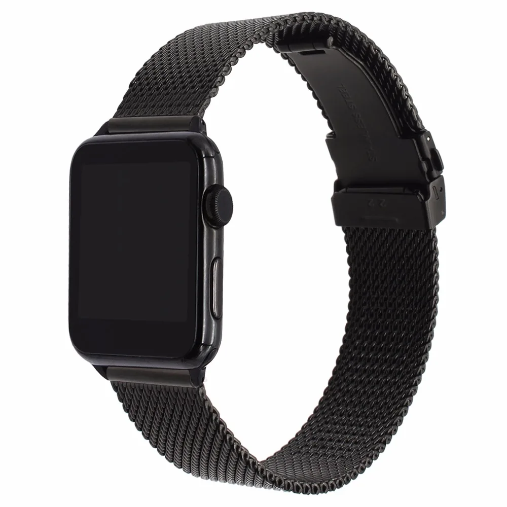 Ремешок Миланская петля для iWatch Apple Watch SE 38 мм 40 42 44 Series 6 5 4 3 2 1 из нержавеющей стали