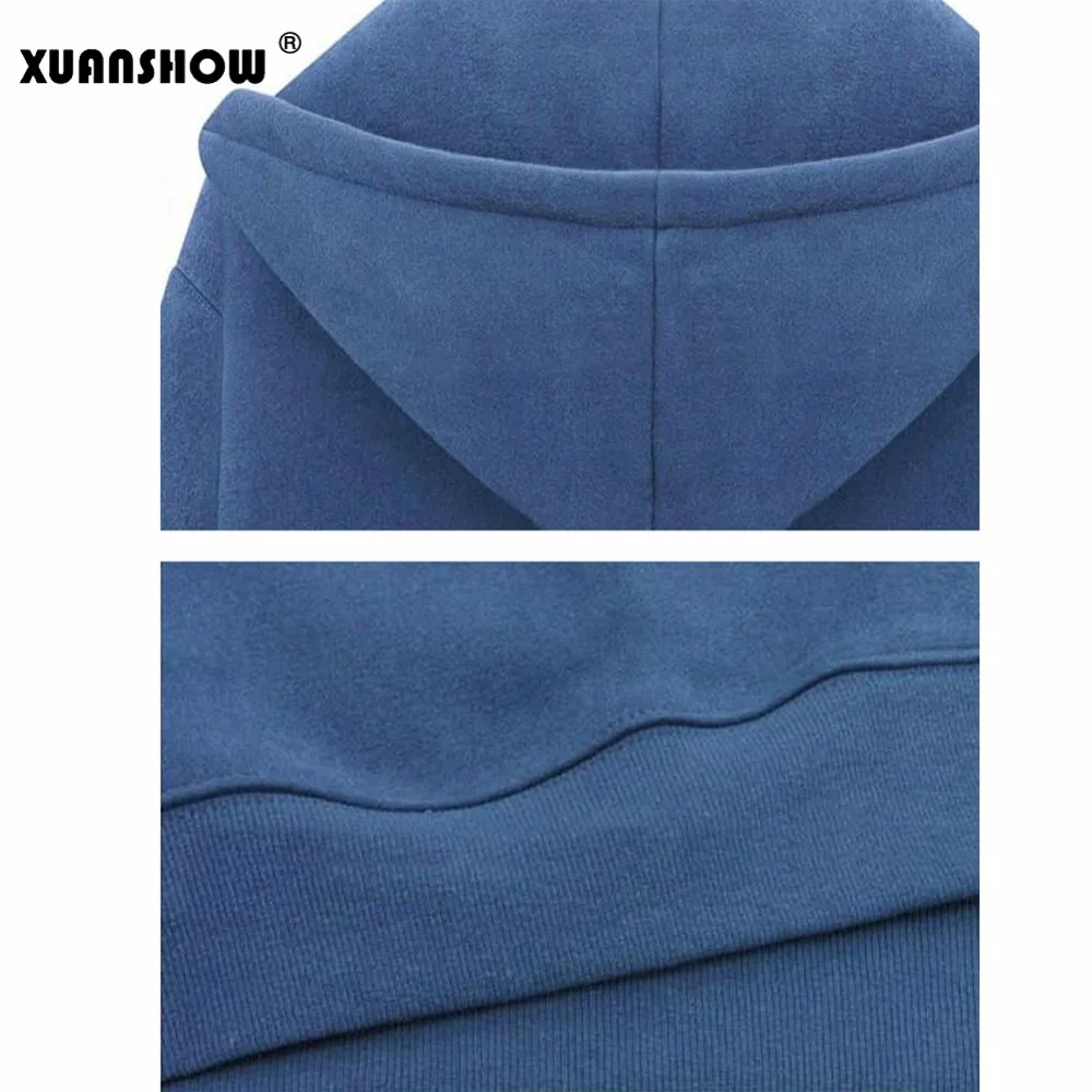 XUANSHOW зимняя куртка для женщин модные толстовки Верхняя одежда с длинным рукавом карман на молнии Свободные теплые женские пальто