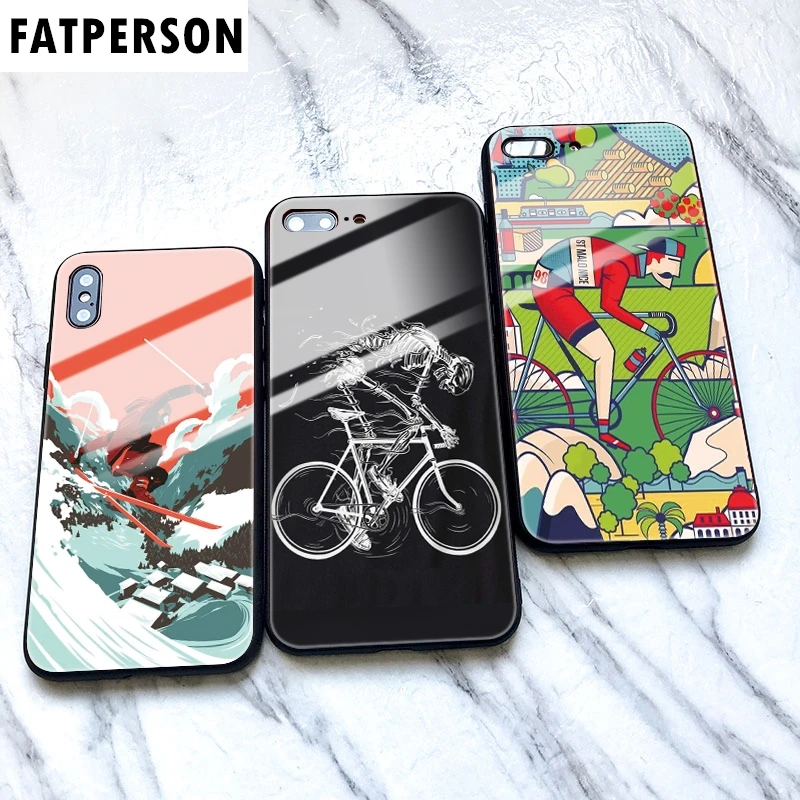 Спортивный чехол из закаленного стекла для телефона Dream iphone 5 6 7 8 6s 6splus акварель