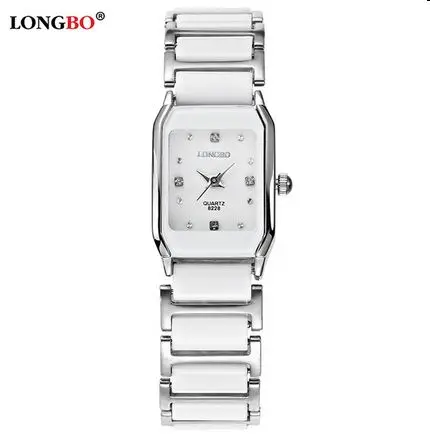 As Picture Lady Size Люксовый бренд Longbo водонепроницаемые деловые модные кварцевые керамические квадратные часы под платье повседневные наручные часы для мужчин и женщин часы для влюбленных - Цвет: As Picture Lady Size