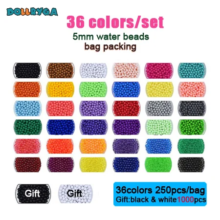 36 colors DOLLRYGA 12/24/36 Цвет s бусины пазл в форме ожерелья jouet enfant с украшением в виде кристаллов Цвет aqua DIY Perlen распыления воды комплект ювелирных изделий ручной работы, волшебная игрушка для детей - Цвет: 36 colors