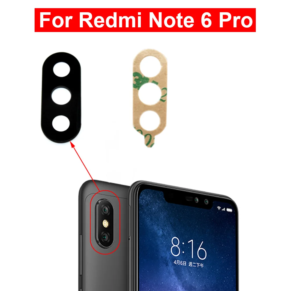 Стеклянный объектив для камеры Xiaomi Redmi Note 6 Pro 2 шт. стеклянный задней с клеем