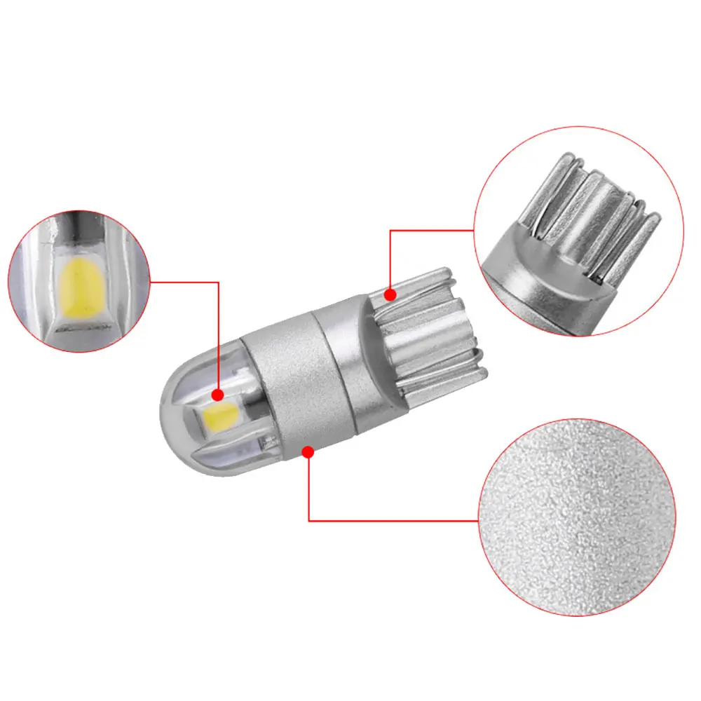 10 шт. белый 168 501 W5W светодиодный лампы T10 света клина 3030 2SMD интерьерные