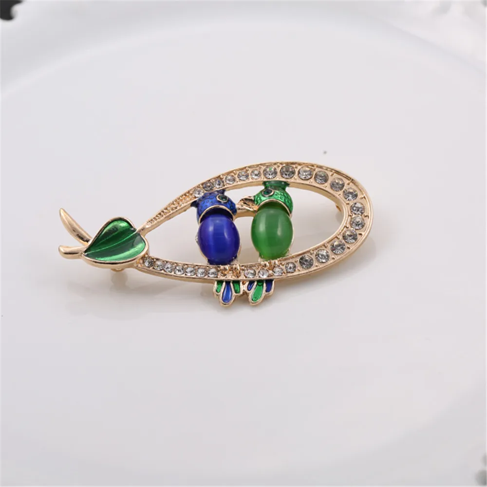 XQ с бесплатной доставкой новые капли опаловой глазури птицы грудной цветок брошь